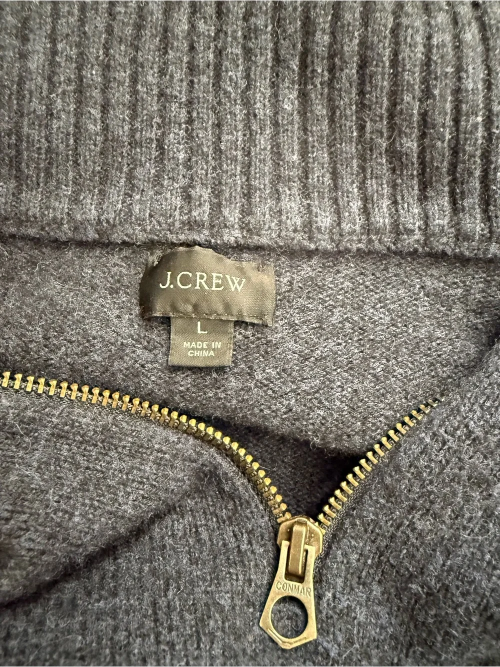 j.crew merino wool quarter zip sweater men’s large navy blue pullover